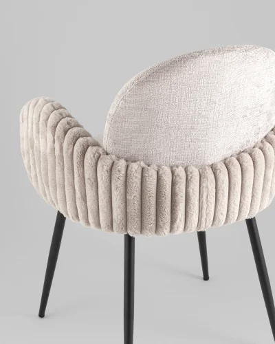 Стул обеденный Wave Stripes, букле серый, сиденье УТ000040342 Stool Group, серый/букле, ножки/металл/чёрный, размеры - ***** фото 6