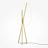 Торшер LED Crochet MOD369FL-L36BS3K Maytoni белый на 1 лампу, основание латунь в стиле хай-тек современный 