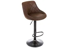 Барный стул Curt vintage brown 1882 Woodville, коричневый/ткань, ножки/металл/коричневый, размеры - *1040***450*500