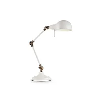 Настольная лампа TRUMAN TL1 BIANCO Ideal Lux белая на 1 лампу, основание белое металл в стиле современный  Настольная лампа TRUMAN TL1 BIANCO Ideal Lux белая на 1 лампу, основание белое металл в стиле современный