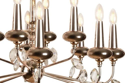 Люстра подвесная Dames 1020-8+4GD iLamp без плафона на 12 ламп, основание золотое в стиле американский современный фото 3