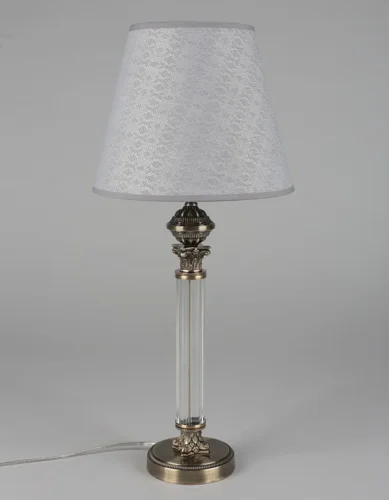 Настольная лампа Rivoli OML-64214-01 Omnilux бежевая 1 лампа, основание античное бронза металл в стиле классический  фото 4