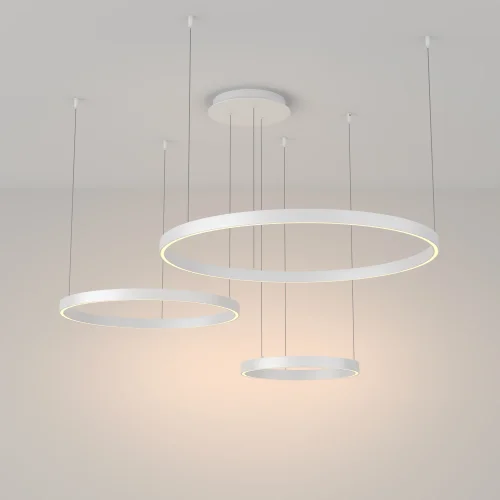 Светильник подвесной LED Rim MOD058PL-L100W3K Maytoni белый на 1 лампу, основание белое в стиле современный хай-тек кольца фото 3