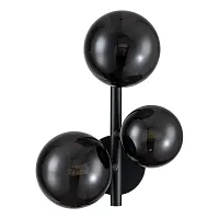 Бра Molecola V000198 Indigo чёрный 3 лампы, основание чёрное в стиле хай-тек 