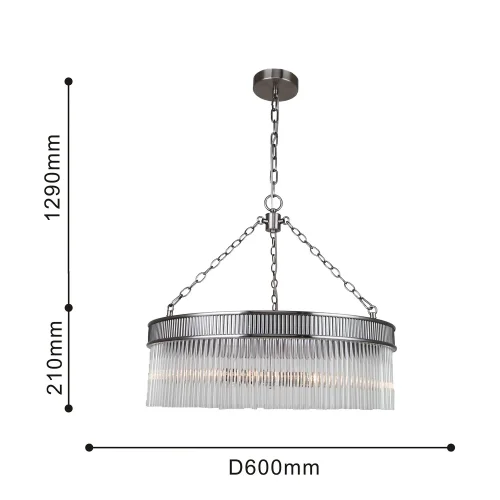 Люстра подвесная Turris 4201-6P Favourite прозрачная на 6 ламп, основание никель в стиле классический  фото 3
