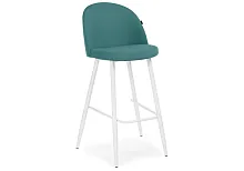Барный стул Сондре бирюзовый / белый  504197 Woodville, зелёный/велюр, ножки/металл/белый, размеры - ****500*600