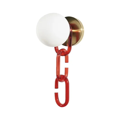 Бра Chain 10128W Red LOFT IT белый на 1 лампа, основание золотое красное в стиле современный  фото 3