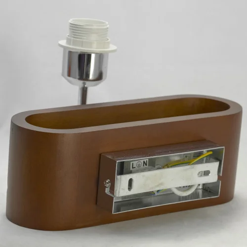 Бра  Nulvi LSF-2101-01 Lussole коричневый на 1 лампа, основание хром в стиле современный  фото 4