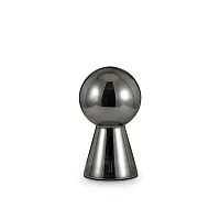 Настольная лампа BIRILLO TL1 SMALL FUME Ideal Lux хром прозрачная на 1 лампу, основание прозрачное хром стекло металл в стиле современный 