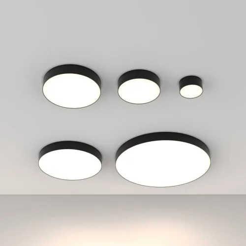 Светильник накладной LED Zon C032CL-L12B4K Maytoni белый 1 лампа, основание чёрное в стиле современный круглый фото 4