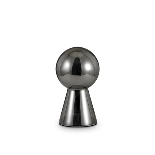 Настольная лампа BIRILLO TL1 SMALL FUME Ideal Lux хром прозрачная на 1 лампу, основание прозрачное хром стекло металл в стиле современный 