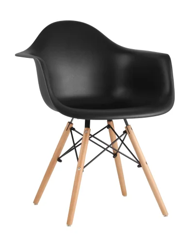 Кресло EAMES W, черное УТ000004418 Stool Group, чёрный/пластик, ножки/дерево/бежевый, размеры - ****620*450 фото 2