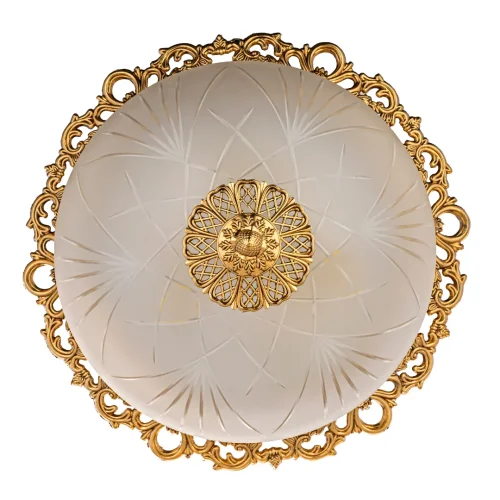 Люстра потолочная Venezia E 1.13.38 G Arti Lampadari белая на 3 лампы, основание золотое в стиле классический фото 3