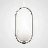 Светильник подвесной Matthew McCormick hoop 40 Chrome MILA Pendant 212753-22 ImperiumLoft белый 1 лампа, основание хром в стиле современный 