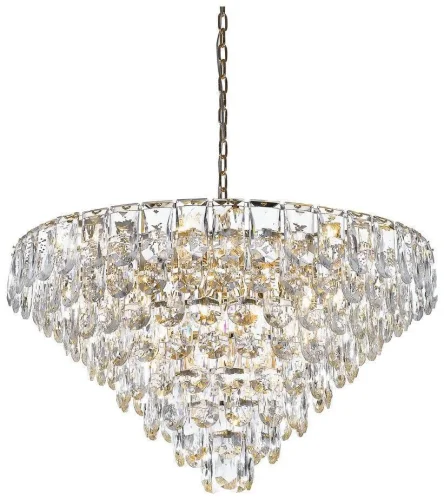 Люстра подвесная хрустальная Lavinia WE106.22.103 Wertmark прозрачная на 22 лампы, основание золотое в стиле классический 