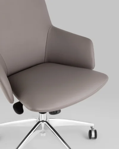 Кресло руководителя TopChairs Bow, серый УТ000038540 Stool Group, /, ножки//хром, размеры - ****700*640 фото 3
