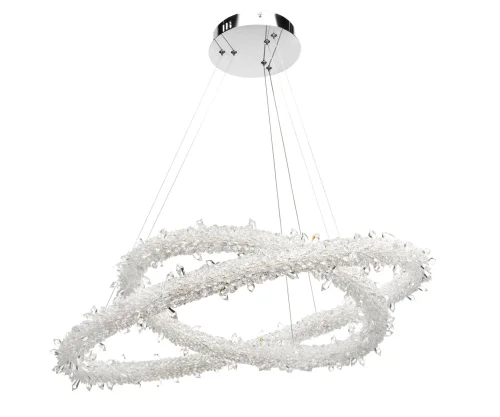 Люстра подвесная LED Лиам 07875-80+60,02(3000K) Kink Light белая на 1 лампу, основание хром в стиле современный кольца