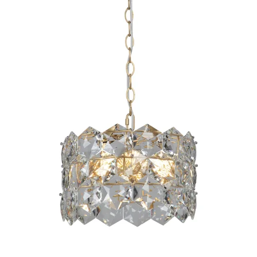 Люстра подвесная V5287-8/6 Vitaluce прозрачная на 6 ламп, основание золотое в стиле современный классический Люстра подвесная V5287-8/6 Vitaluce прозрачная на 6 ламп, основание золотое в стиле современный классический