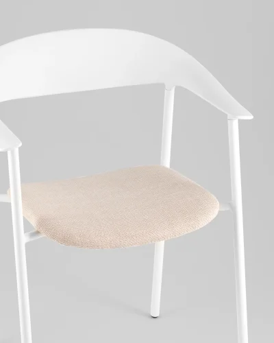 Стул Eila, с подушкой, пластик белый УТ000039779 Stool Group, белый/рогожка, ножки/пластик/белый, размеры - *775***502*591 фото 7