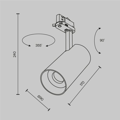 Трековый светильник Focus Led Trinity 2700-5000K 40Вт 36° TR197-3-40WCCT-M-W Maytoni белый для шинопроводов серии Focus Led белый фото 12