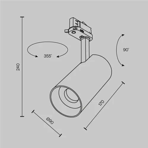 Трековый светильник Focus Led Trinity 2700-5000K 40Вт 36° TR197-3-40WCCT-M-W Maytoni белый для шинопроводов серии Focus Led белый фото 12