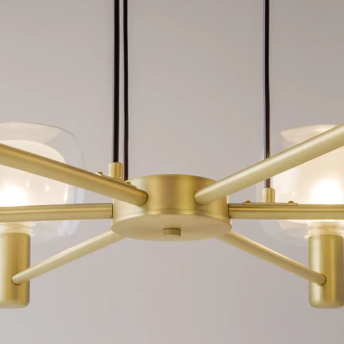 Люстра подвесная Vision MOD411PL-06G Maytoni прозрачная на 6 ламп, основание золотое в стиле современный фото 4
