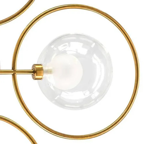 Люстра подвесная Alfa 745053 Lightstar золотая прозрачная на 5 ламп, основание золотое в стиле современный шар фото 6