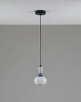 Светильник подвесной LED Glaze V11697-PL Moderli белый на 1 лампу, основание чёрное в стиле современный 