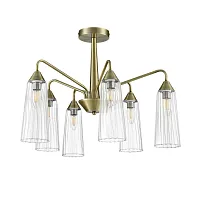Люстра потолочная Doliana 6584/6C Lumion прозрачная на 6 ламп, основание бронзовое в стиле современный 