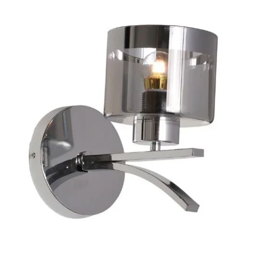 Бра Alassio OML-55801-01 Omnilux серый прозрачный на 1 лампу, основание хром в стиле современный 