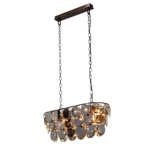 Люстра подвесная V5849-7/18 Vitaluce серая чёрная на 18 ламп, основание бронзовое в стиле классический современный фото 3