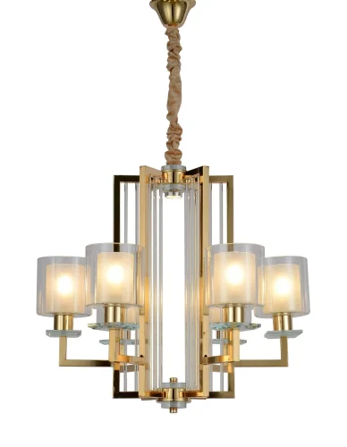 Люстра подвесная Manhattan LDP 8012-6 F.GD Lumina Deco золотая на 6 ламп, основание золотое в стиле современный 