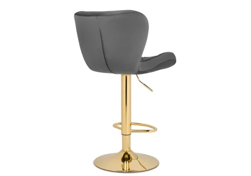 Барный стул Porch dark gray / golden 15504 Woodville, серый/велюр, ножки/металл/золотой, размеры - *1100***470*530 фото 4