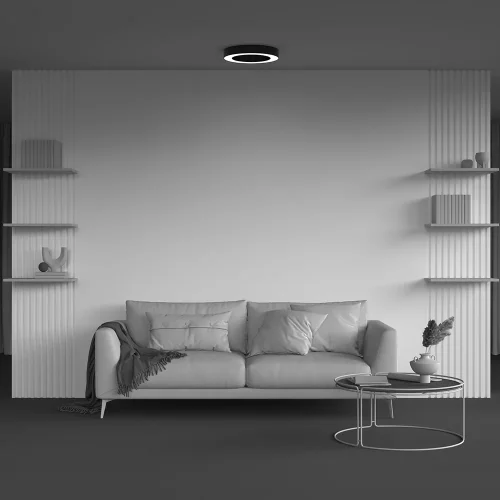 Светильник потолочный LED Lua C093CL-36W4K-B Maytoni белый на 1 лампу, основание чёрное в стиле современный хай-тек круглый фото 6