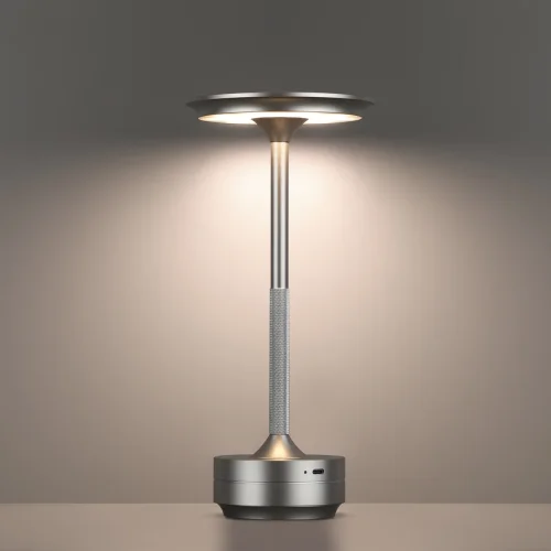 Настольная лампа LED DIMM Tet-A-Tet 5035/6TL Odeon Light никель серая 1 лампа, основание никель серое металл в стиле современный  фото 5