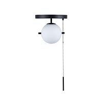Светильник потолочный Signal 10029C Black LOFT IT белый 1 лампа, основание чёрное в стиле современный шар