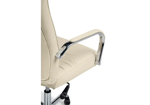 Компьютерное кресло Longer cream 15262 Woodville, бежевый/искусственная кожа, ножки/металл/хром, размеры - *1280***600*660 фото 8