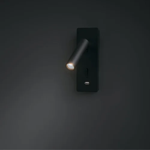 Бра с выключателем и usb LED Mirax C041WL-L3B3K Maytoni чёрный на 1 лампу, основание чёрное в стиле хай-тек фото 5