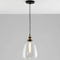 Светильник подвесной Suvo V1660-1P Moderli прозрачный 1 лампа, основание чёрное в стиле лофт 