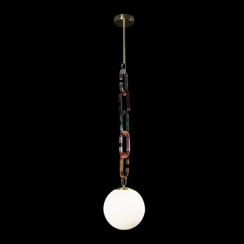Светильник подвесной Chain 10128P Mult LOFT IT белый 1 лампа, основание разноцветное золотое в стиле современный шар фото 2
