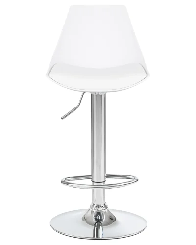 Стул барный 3000-LM ROCKY, цвет сиденья белый, цвет основания хром Dobrin, белый/экокожа, ножки/металл/хром, размеры - 830*1040***380*480 фото 6