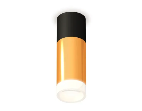 Светильник накладной Techno spot XS6327042 Ambrella light жёлтый золотой 1 лампа, основание чёрное в стиле современный круглый