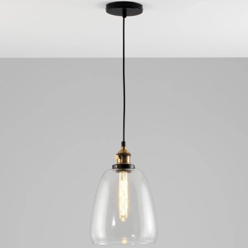 Светильник подвесной Suvo V1660-1P Moderli прозрачный 1 лампа, основание чёрное в стиле лофт 