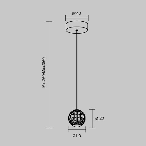 Светильник подвесной LED Sapphire MOD293PL-L6BS3K Maytoni прозрачный 1 лампа, основание латунь в стиле современный хай-тек  фото 4