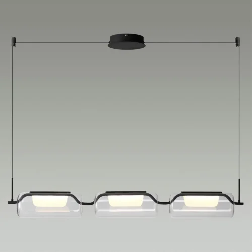 Светильник подвесной LED Kavia 5003/30L Odeon Light прозрачный на 1 лампу, основание чёрное в стиле современный фото 5