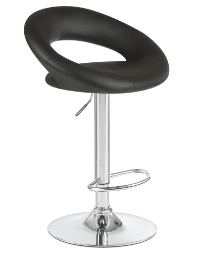 Стул барный набор 2 шт. SET-2 5001-LM MIRA , цвет сиденья черный, цвет основания хром Dobrin, /экокожа, ножки/металл/хром, размеры - 790*1020***535*470 фото 3