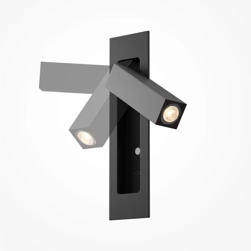 Бра с выключателем LED MOD495WL-L3B3K1 Axiom Maytoni чёрный на 1 лампу, основание чёрное в стиле современный хай-тек встраиваемый для чтения usb фото 5