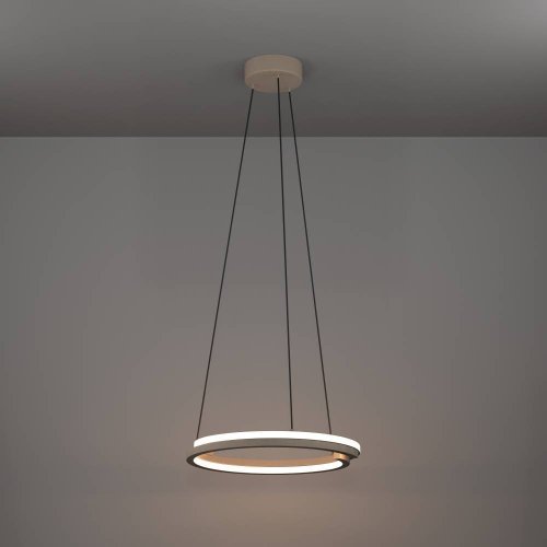 Светильник подвесной LED Mezzomonte 901824 Eglo бежевый на 1 лампу, основание бежевое в стиле современный хай-тек кольца фото 7