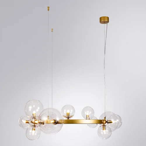 Люстра подвесная Vincent A7790SP-15GO Arte Lamp прозрачная на 15 ламп, основание золотое в стиле современный шар фото 2
