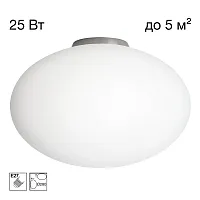 Светильник потолочный Ron CL941E28B1 Citilux белый на 1 лампу, основание хром в стиле современный шар